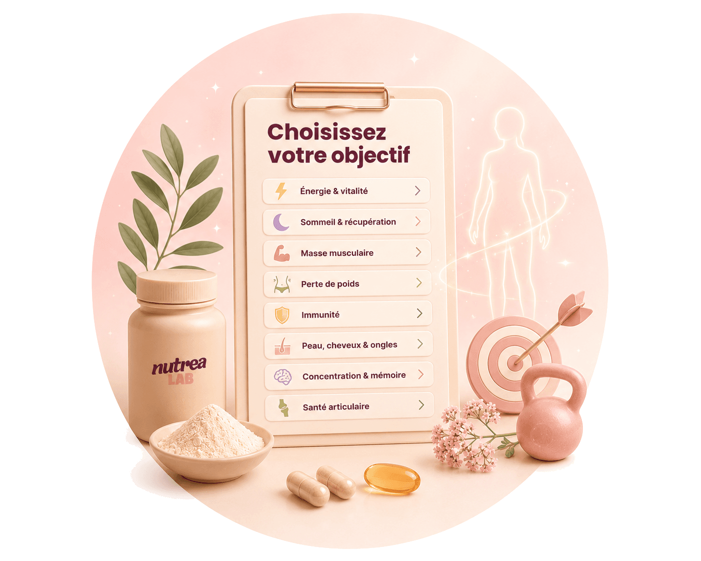 Choisissez votre objectif — illustration NutreaLAB
