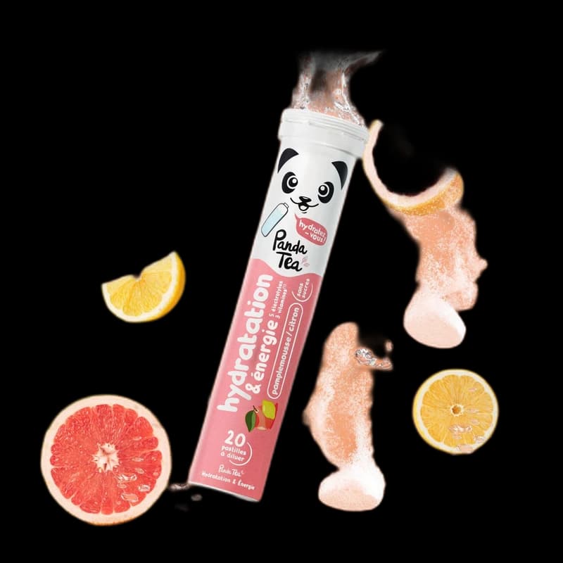 Panda Tea Pastilles Hydratation & Énergie - Pamplemousse-Citron