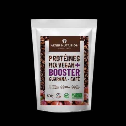 Alter Nutrition Protéines Mix vegan bio Booster guarana café