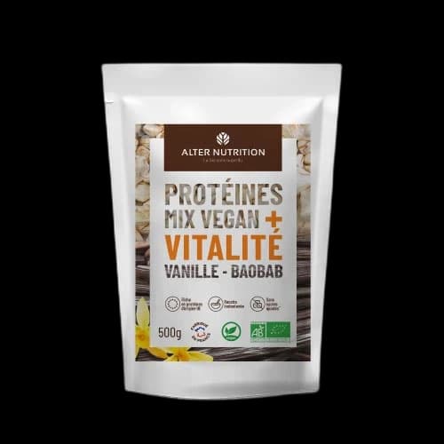 Alter Nutrition Protéines Mix vegan bio Vitalité vanille baobab