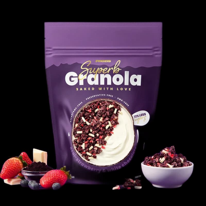 Prozis Superb Granola - Açaï, Fraise et Chocolat Blanc 250 g