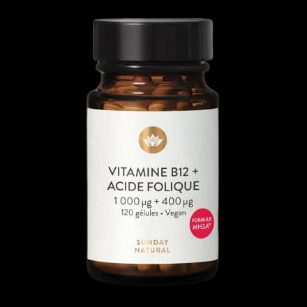 Sunday Natural Vitamine B12 MH3A + acide folique