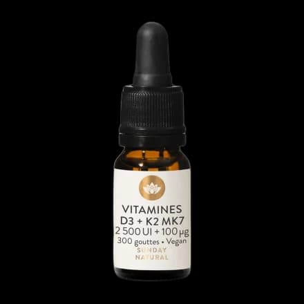 Sunday Natural Vitamines D3 K2 2500 UI + 100 (gouttes vegan)