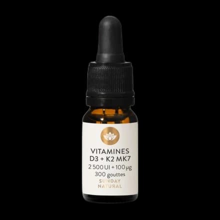 Sunday Natural Vitamines D3 K2-MK7 2500 UI + 100
