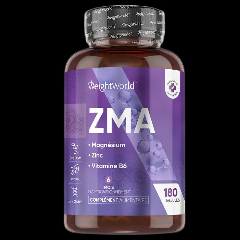 WeightWorld ZMA Zinc Magnésium B6 180 gélules